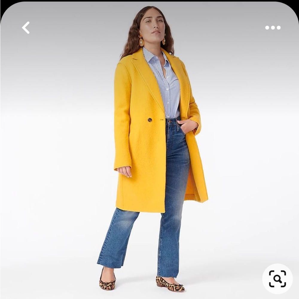 JCrew Daphne Topcoat Italian Boiled Wool Pea Dress Coat L XL